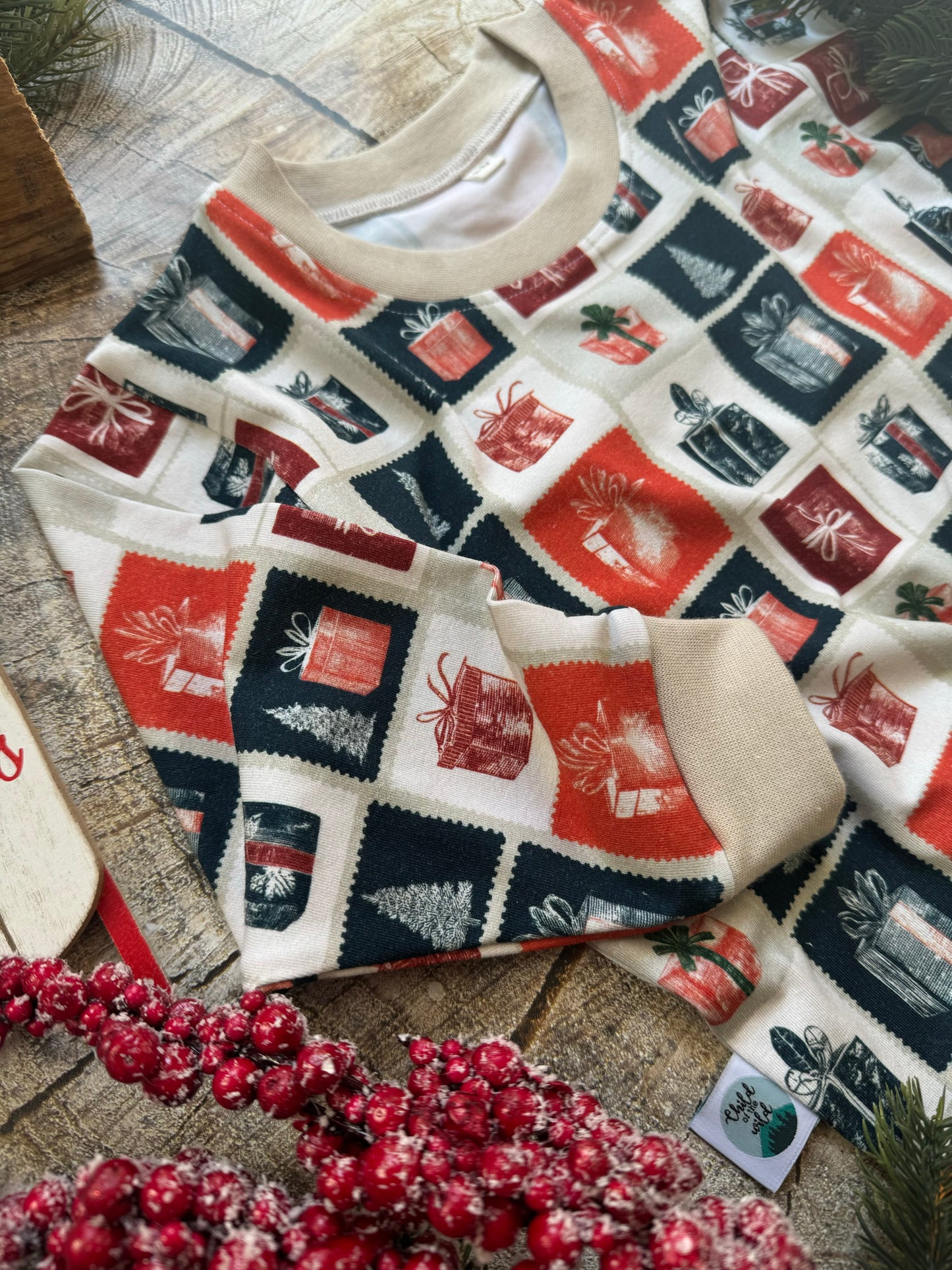 Xmas Stamps Oversized Sweatshirt