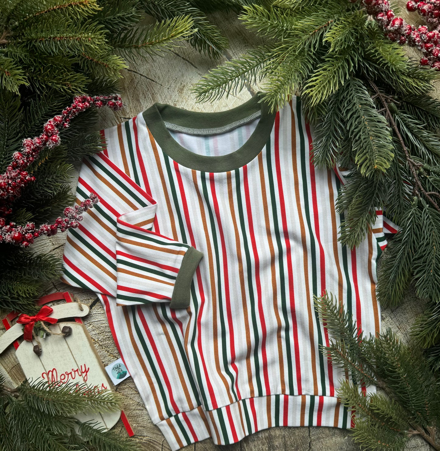 Festive Stripes Oversized Sweatshirt