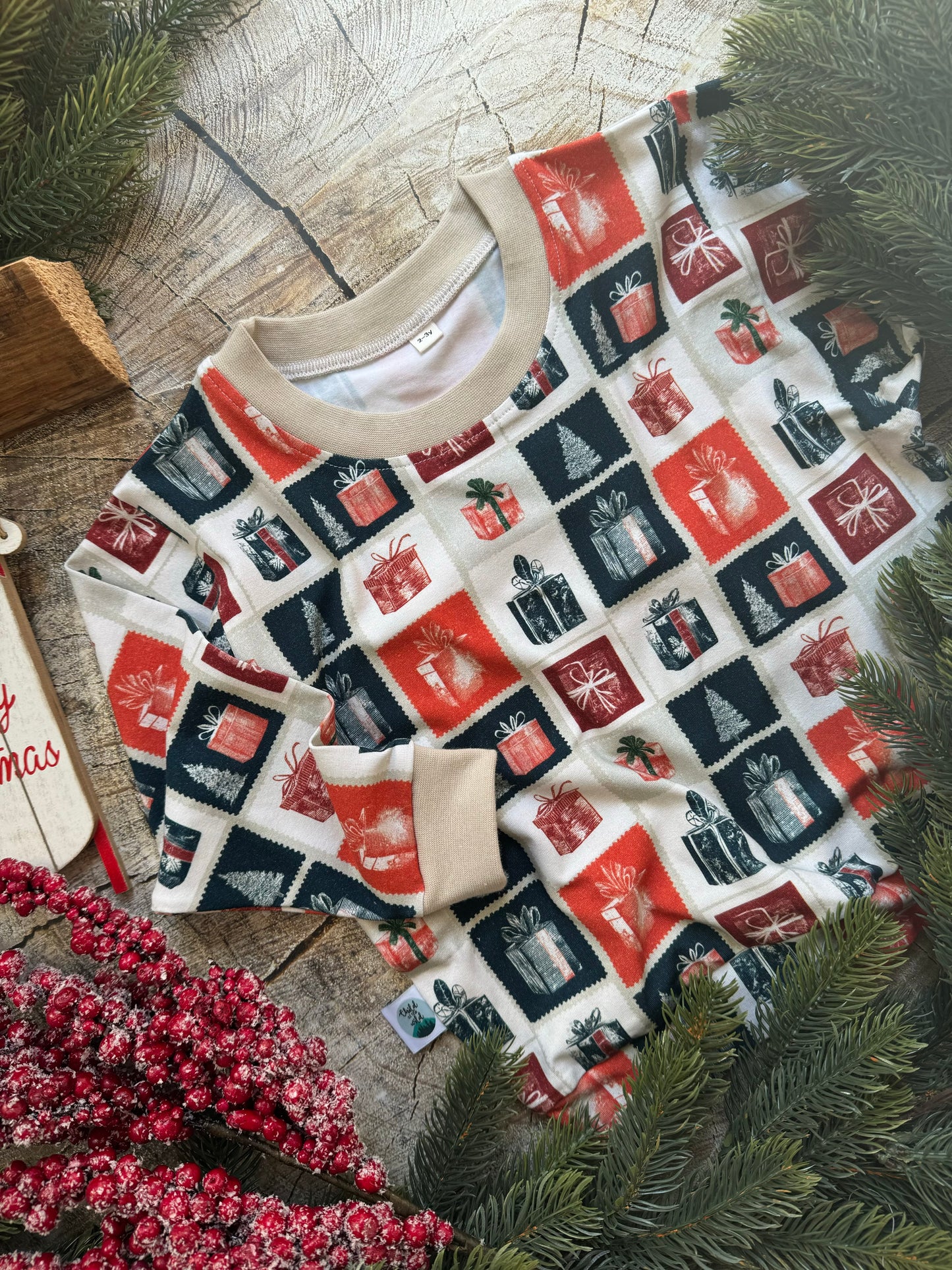 Xmas Stamps Oversized Sweatshirt
