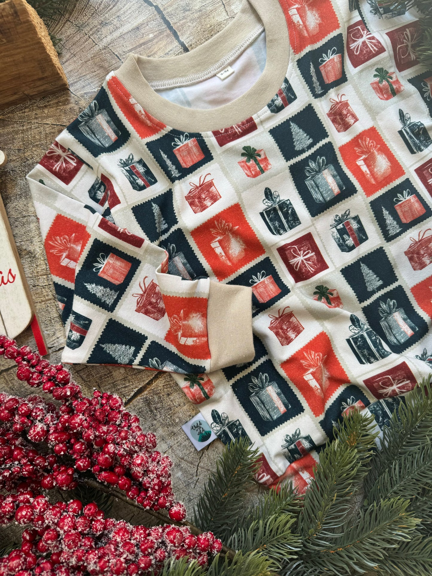Xmas Stamps Oversized Sweatshirt