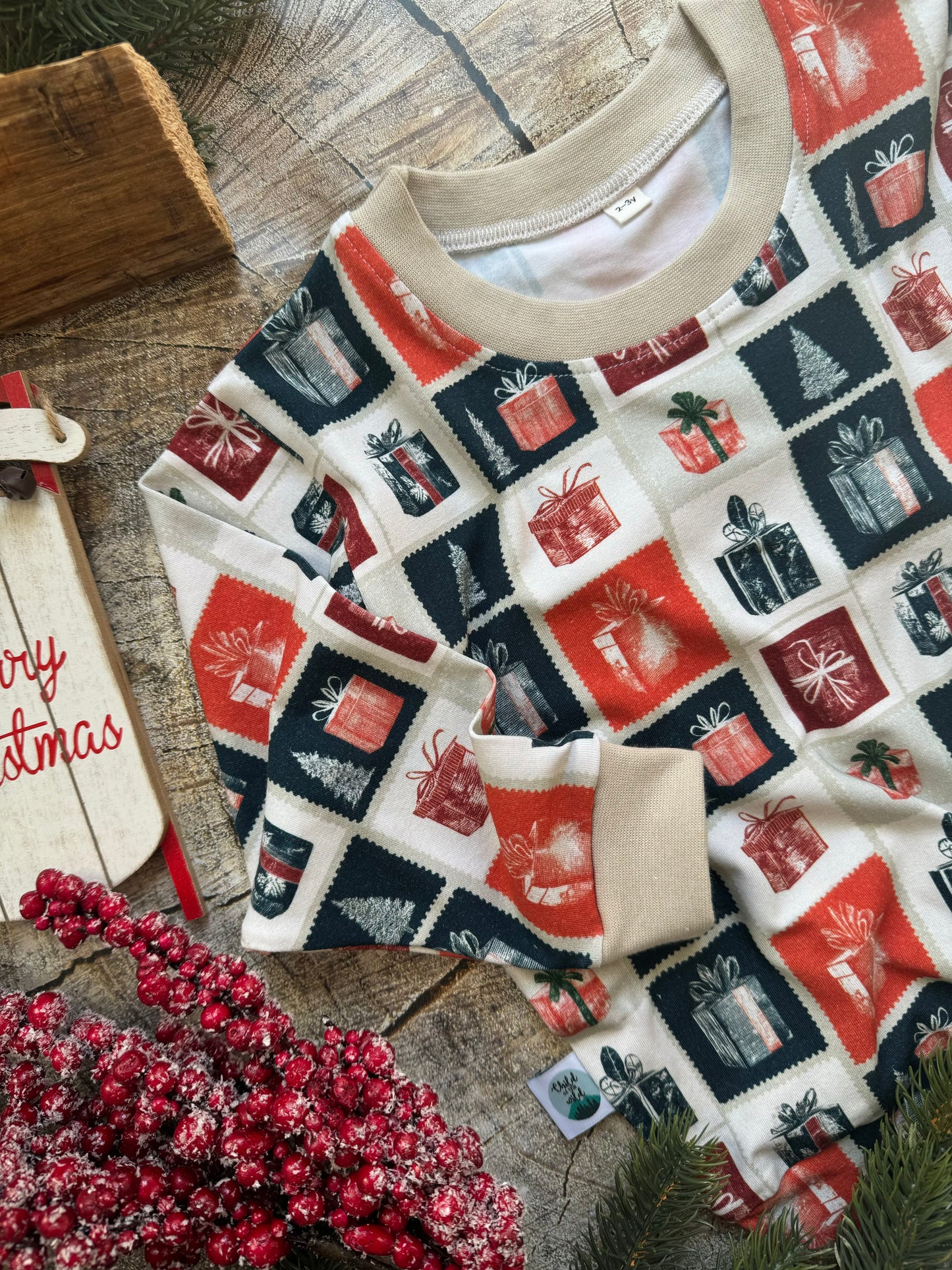 Xmas Stamps Oversized Sweatshirt