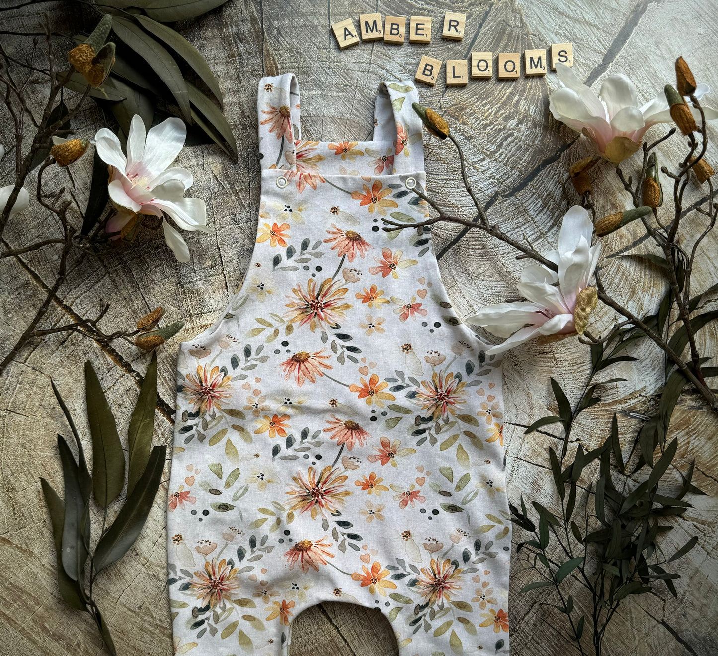 Amber Blooms short/full Dungarees