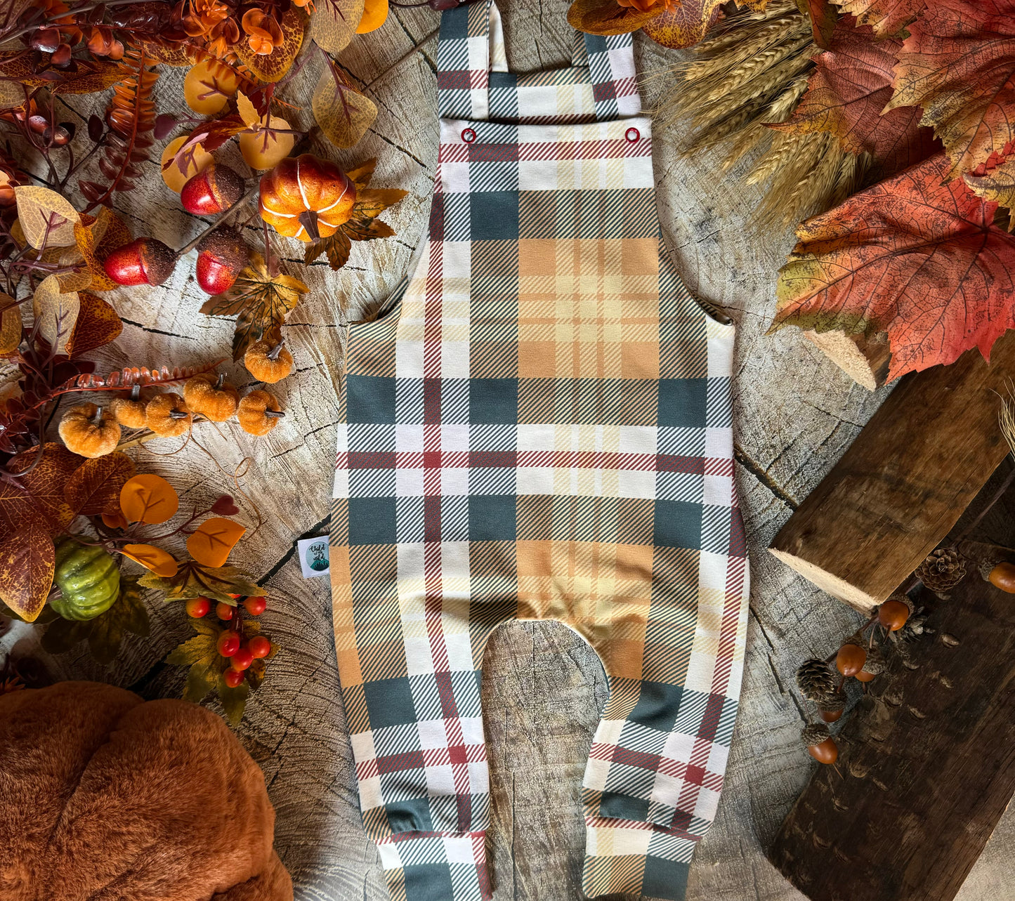 Fall Plaid Dungarees