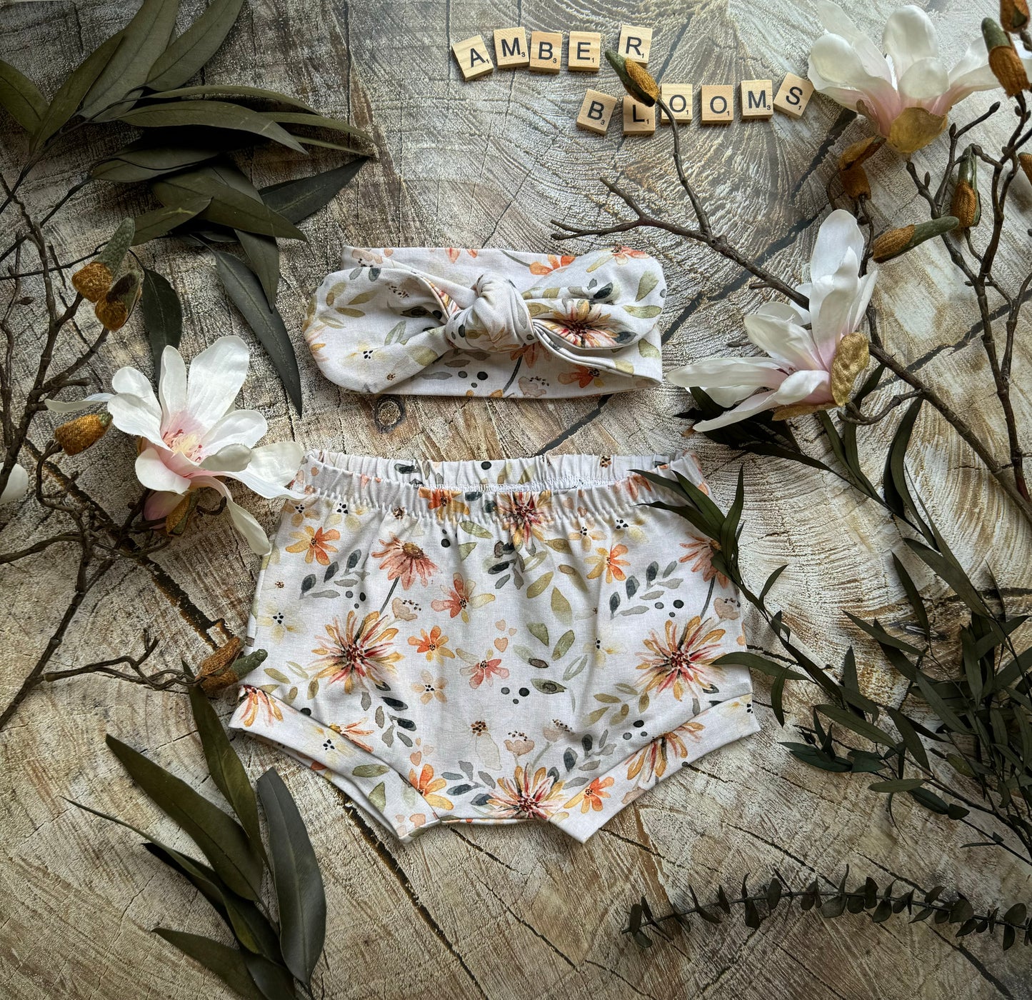 Amber Blooms Bow headband