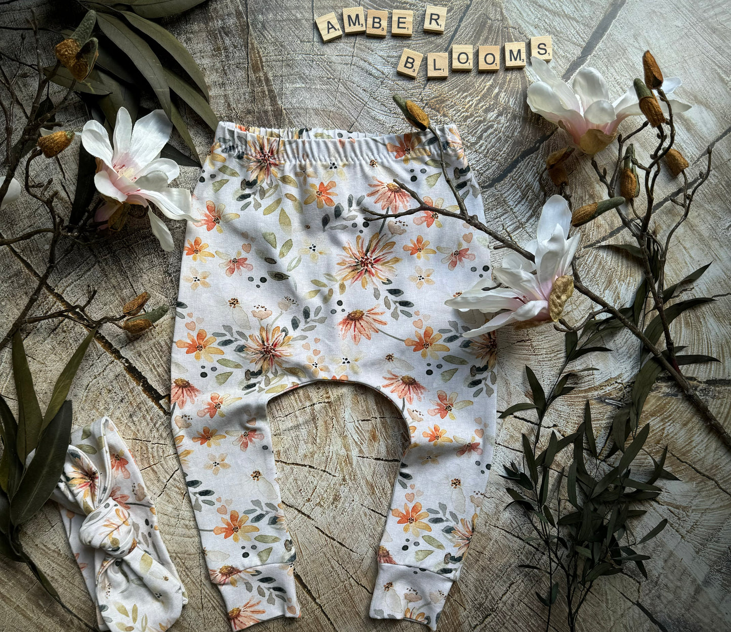 Amber Blooms Bow headband