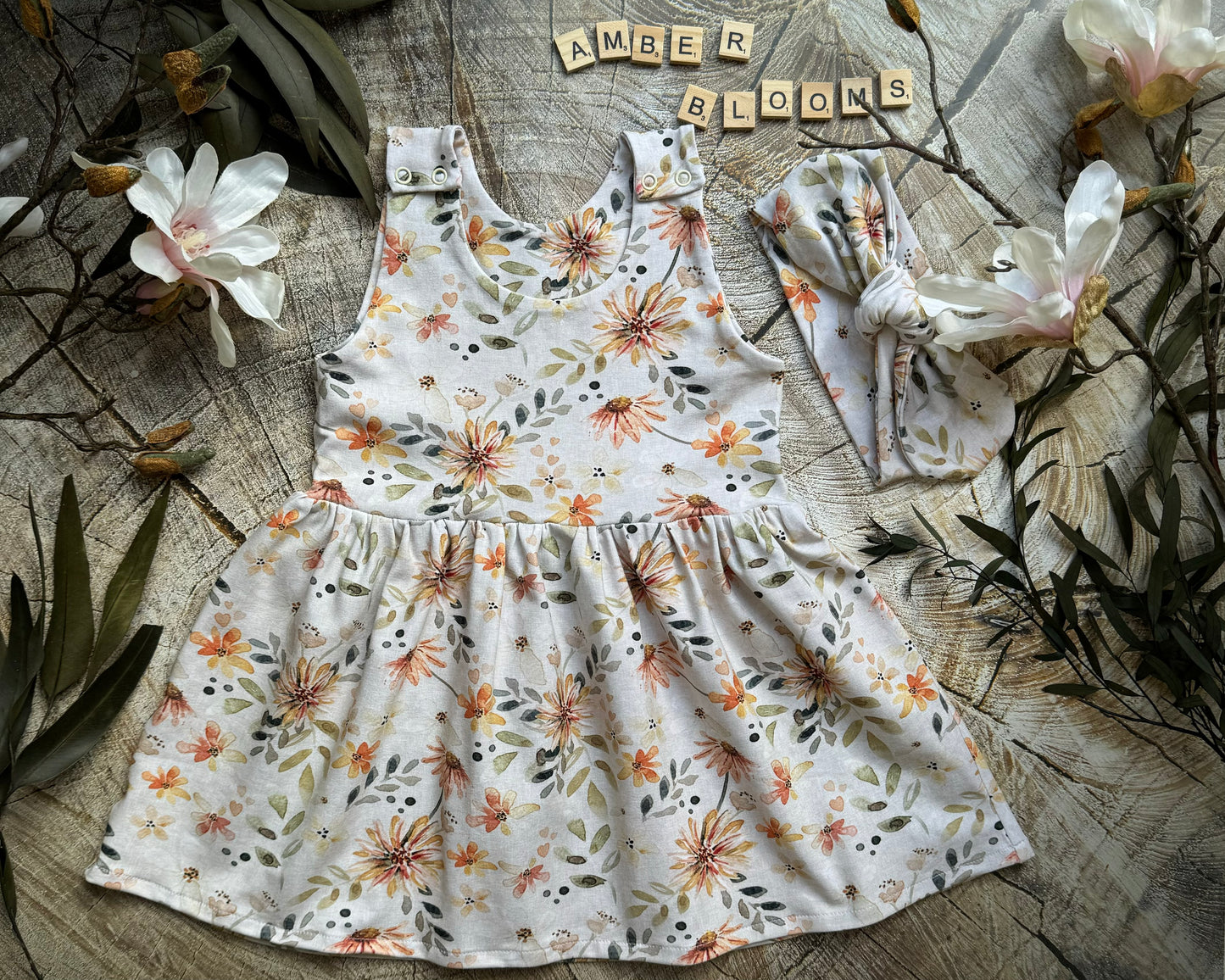 Amber Blooms Bow headband