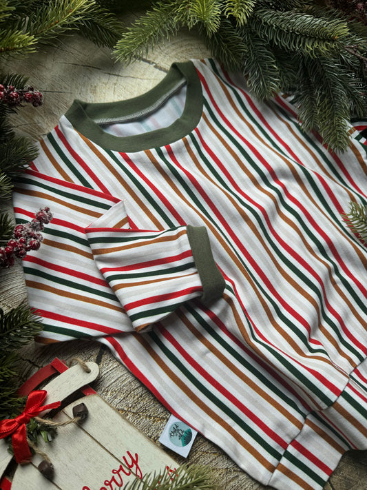 Festive Stripes Oversized Sweatshirt