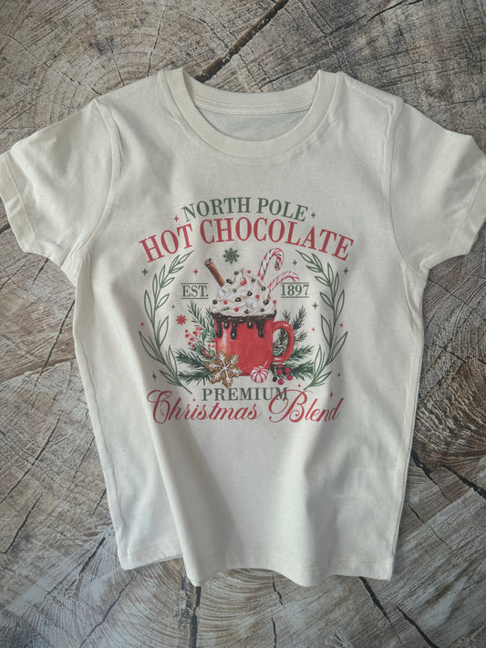 Organic Natural Tshirt-North pole hot chocolate premium Xmas blend