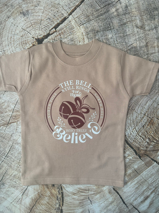 Taupe T-shirt-The bell still rings for those who truly believe