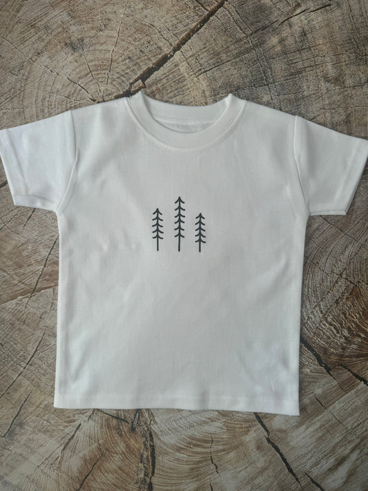 White Tshirt-Tree motif