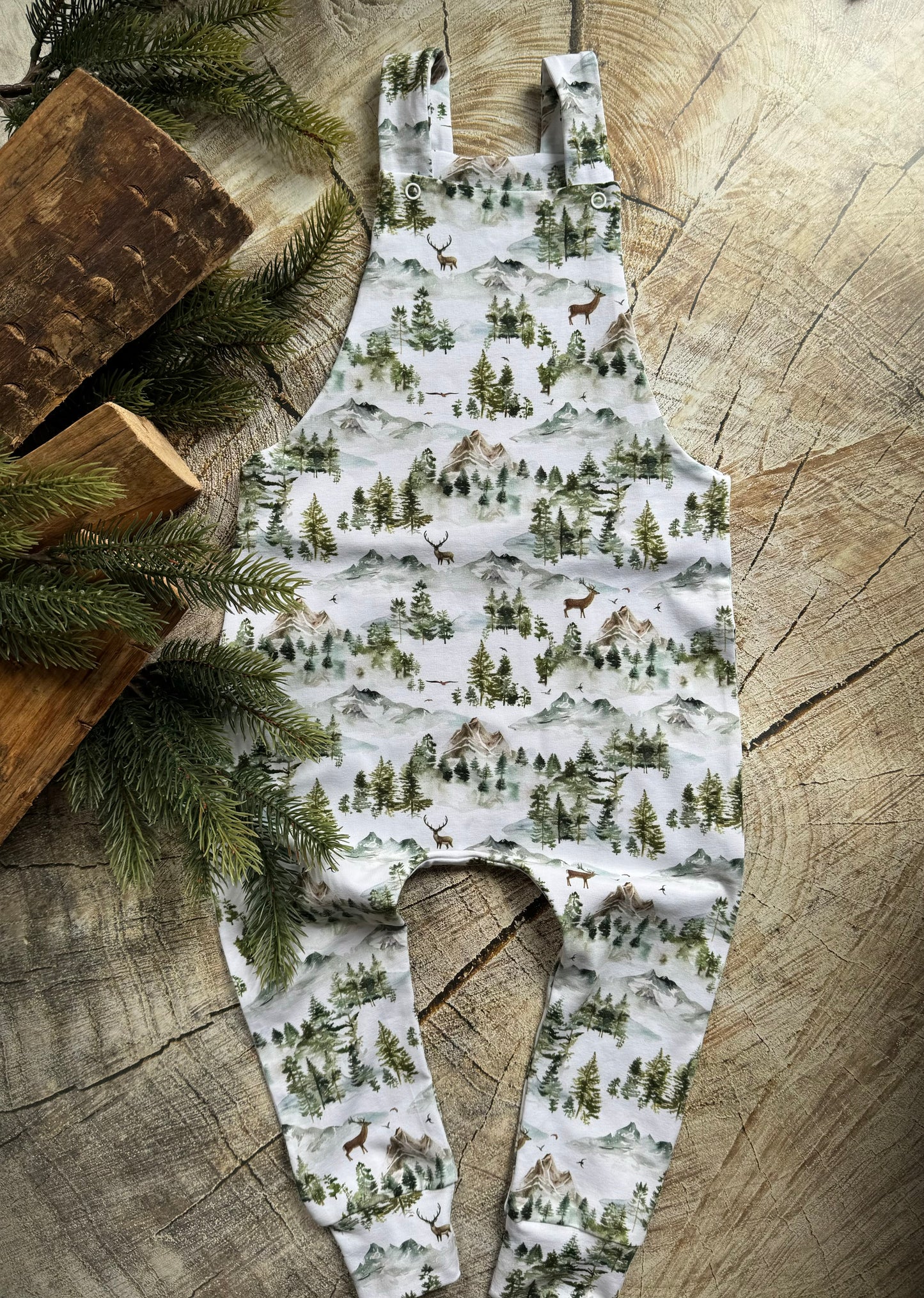 Watercolour Forest Dungarees