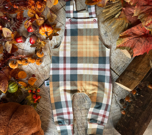 Fall Plaid Dungarees