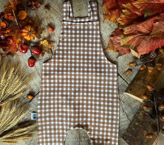 Burnt Orange Gingham Dungarees